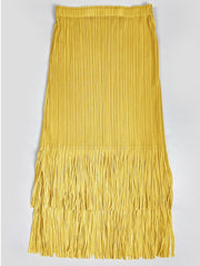 Pleated Tassel Hem Skirt