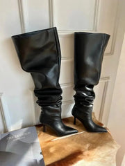 Pleated Wide Sleeve Barrel Boots