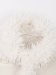 Plush Faux Fur Double-Breasted Coat