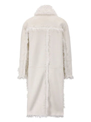 Plush Faux Fur Double-Breasted Coat