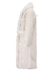 Plush Faux Fur Double-Breasted Coat