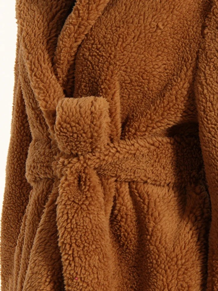 Plush Ursula Belted Wool Coal