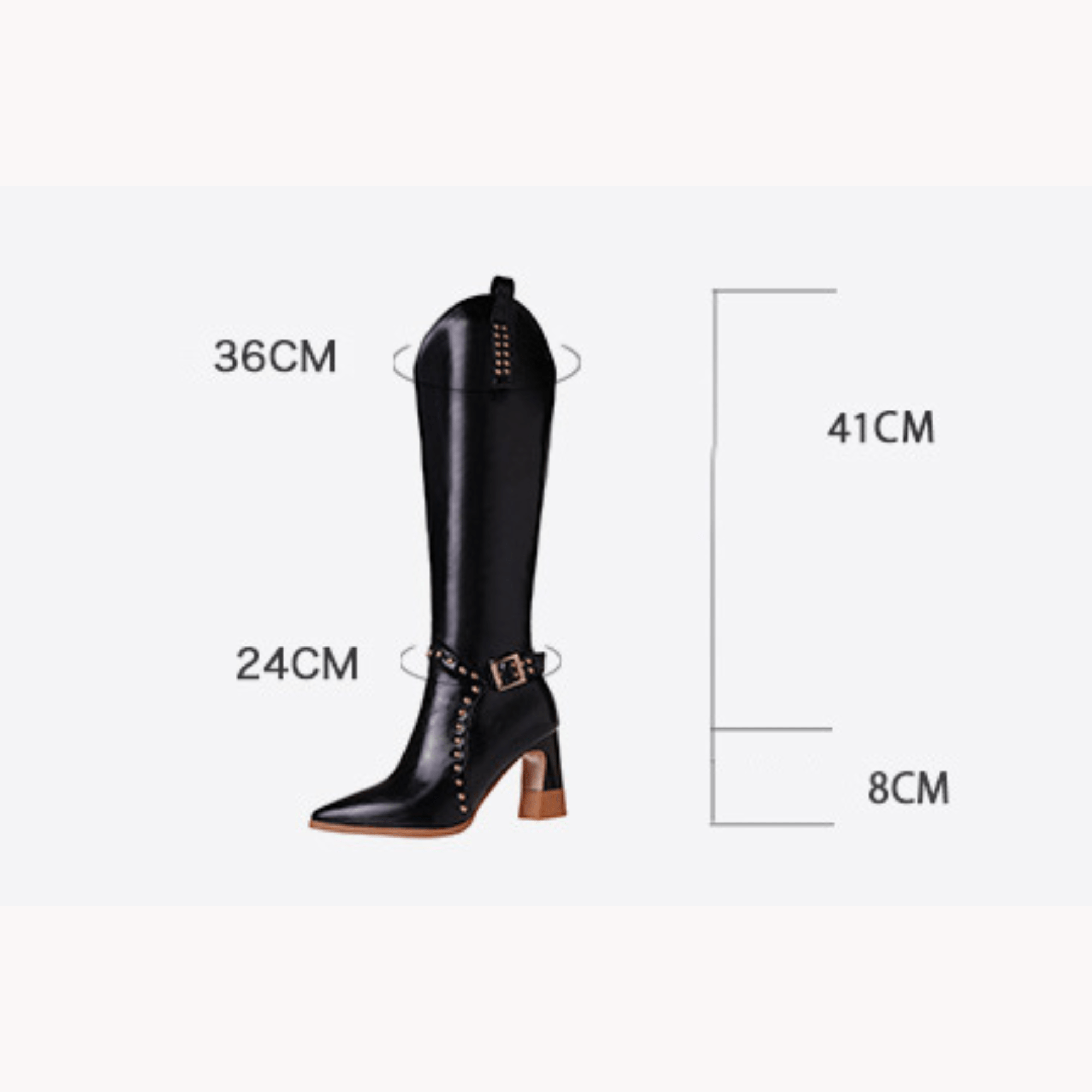 Pointed Knee-High Waterproof Platform Boots