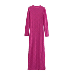 Pointelle Floral Knit Maxi Dress