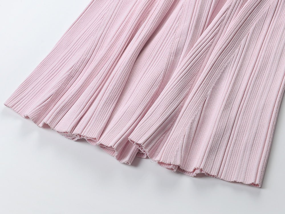 Polo Collar Knitted Mid-length Dress