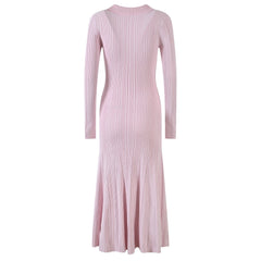 Polo Collar Knitted Mid-length Dress