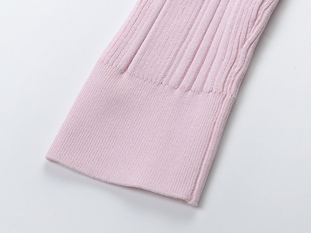 Polo Collar Knitted Mid-length Dress