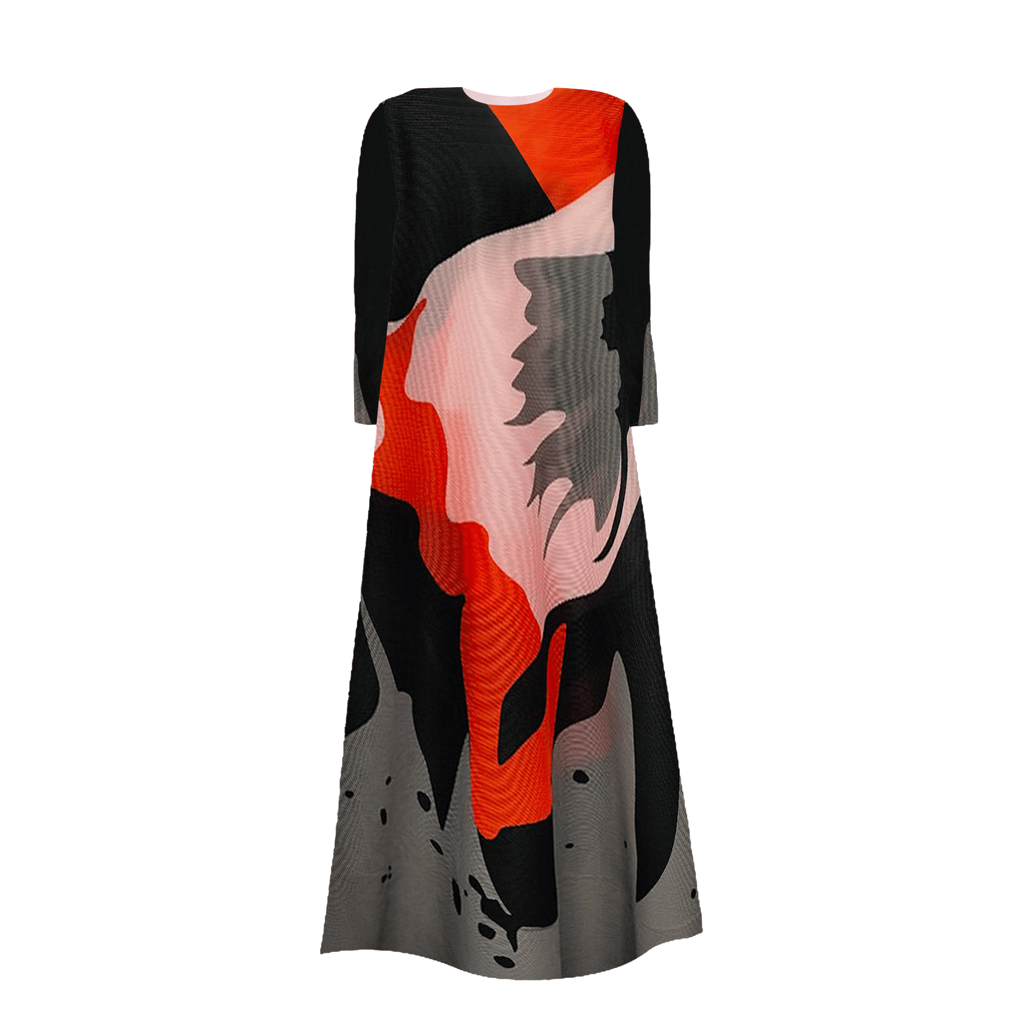 Print Pleated A Line Dress