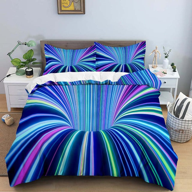 3D Duvet Cover Psychedelic Abstract Double 210x210 Bedding Set 2/3pcs Quilt Cover With Zipper Closure King Size Comforter Cover
