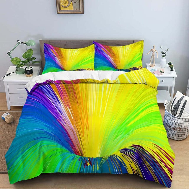 3D Duvet Cover Psychedelic Abstract Double 210x210 Bedding Set 2/3pcs Quilt Cover With Zipper Closure King Size Comforter Cover