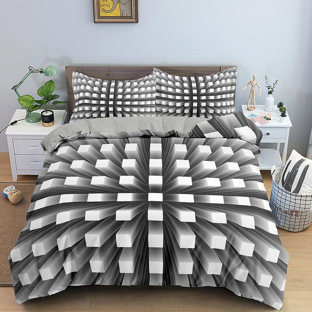 3D Duvet Cover Psychedelic Abstract Double 210x210 Bedding Set 2/3pcs Quilt Cover With Zipper Closure King Size Comforter Cover
