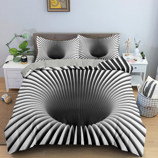 3D Duvet Cover Psychedelic Abstract Double 210x210 Bedding Set 2/3pcs Quilt Cover With Zipper Closure King Size Comforter Cover