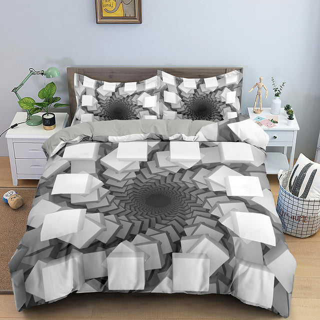 3D Duvet Cover Psychedelic Abstract Double 210x210 Bedding Set 2/3pcs Quilt Cover With Zipper Closure King Size Comforter Cover