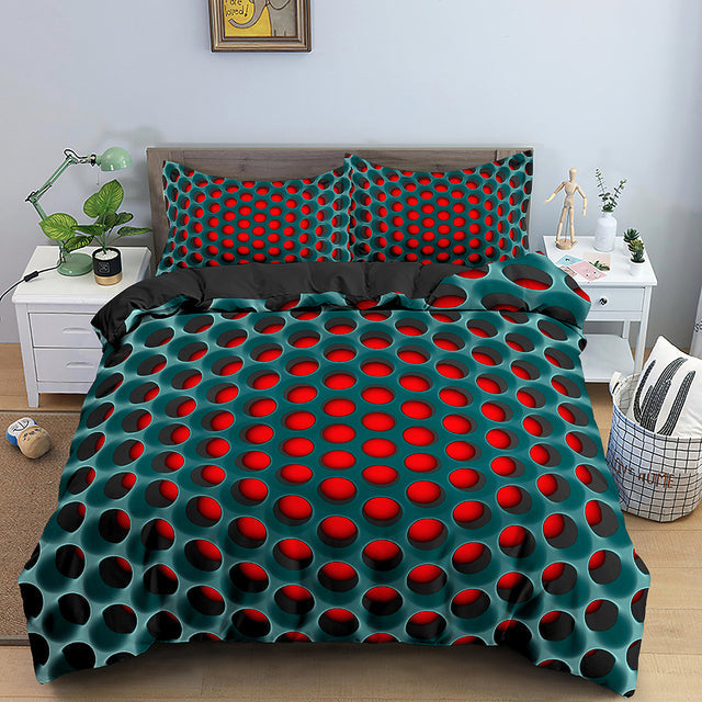 3D Duvet Cover Psychedelic Abstract Double 210x210 Bedding Set 2/3pcs Quilt Cover With Zipper Closure King Size Comforter Cover