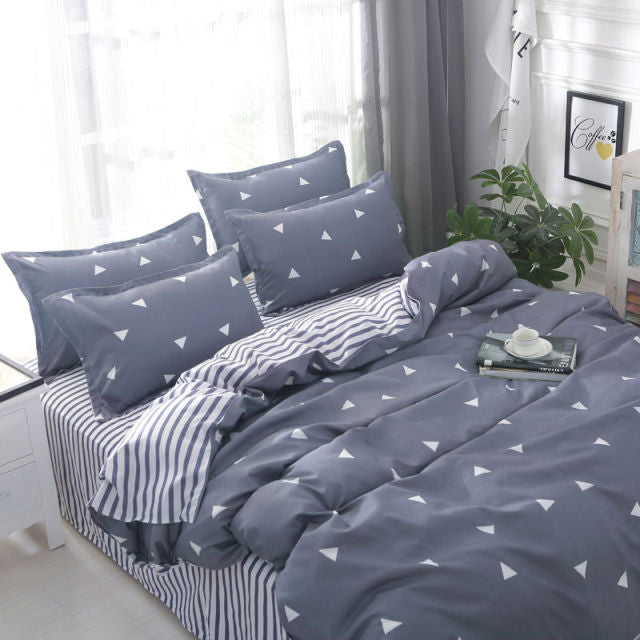 Bedding Set Boy Girl Bed Sheet Quilt Cover Pillowcase Single Bed Double Bed Queen Bed Quilt Cover Washed Cotton Bedclothes