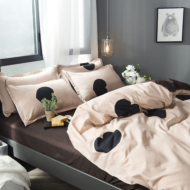 Bedding Set Boy Girl Bed Sheet Quilt Cover Pillowcase Single Bed Double Bed Queen Bed Quilt Cover Washed Cotton Bedclothes