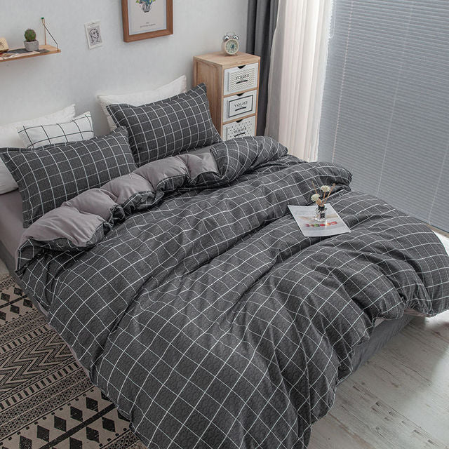 Bedding Set Boy Girl Bed Sheet Quilt Cover Pillowcase Single Bed Double Bed Queen Bed Quilt Cover Washed Cotton Bedclothes