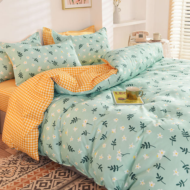Bedding Set Boy Girl Bed Sheet Quilt Cover Pillowcase Single Bed Double Bed Queen Bed Quilt Cover Washed Cotton Bedclothes