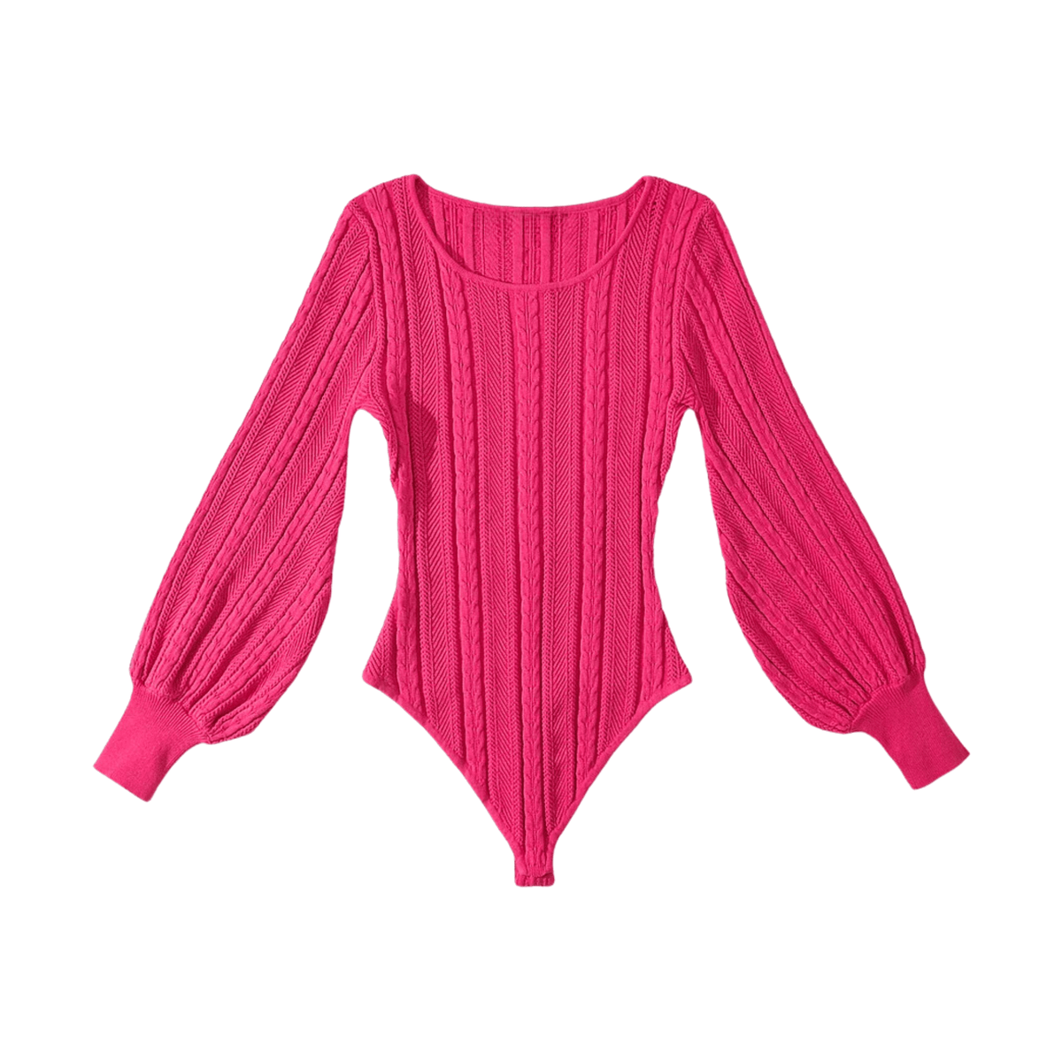 Puff Sleeves Knit Bodysuit