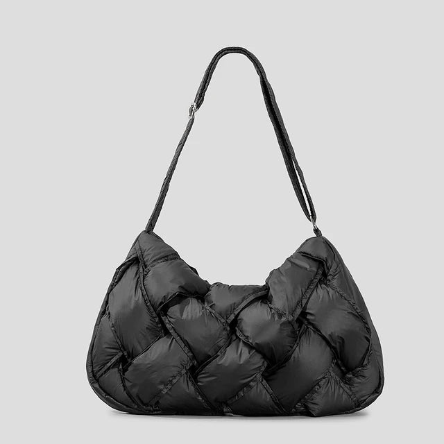 Puffy Weave Shoulder Bag