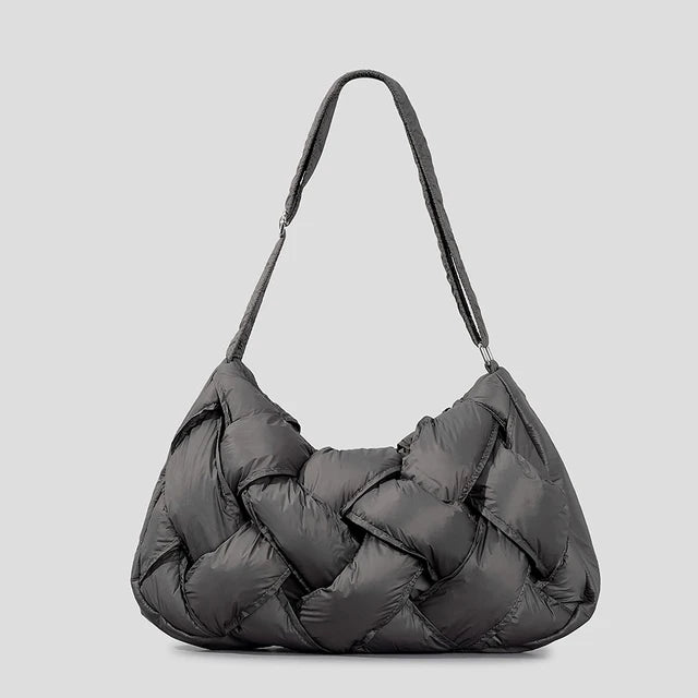 Puffy Weave Shoulder Bag