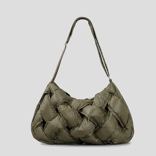 Puffy Weave Shoulder Bag