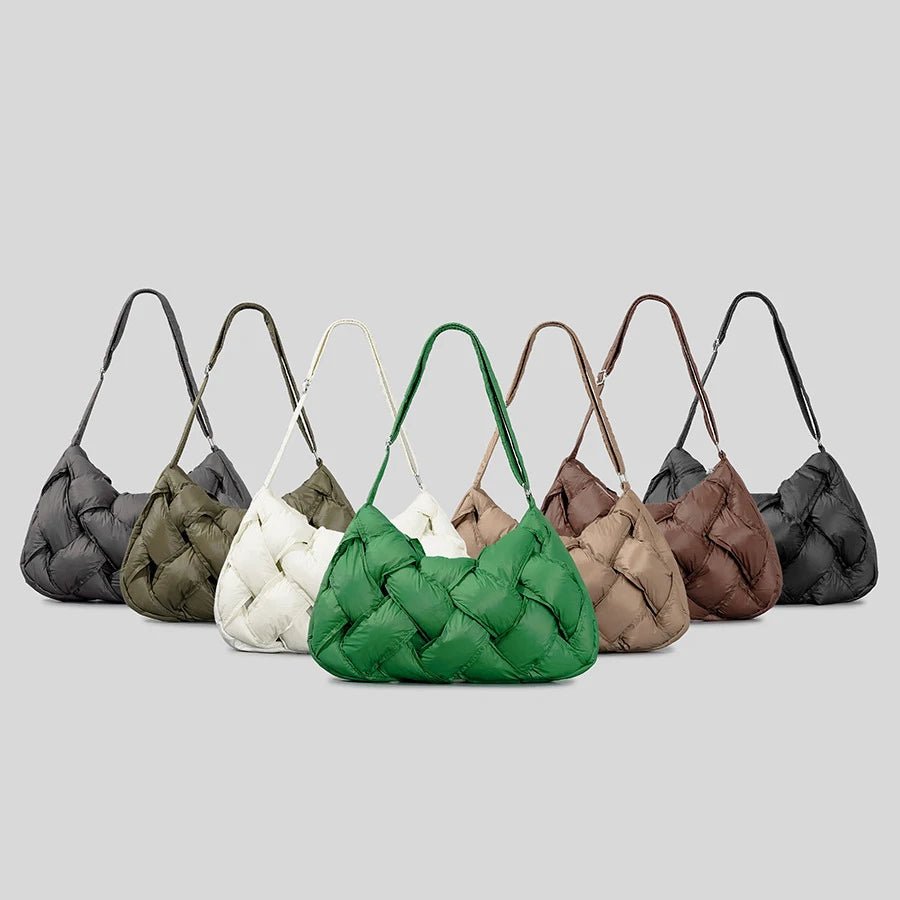 Puffy Weave Shoulder Bag