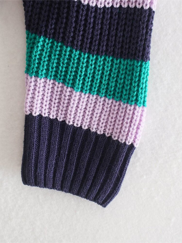 Purple Color Block Cardigan