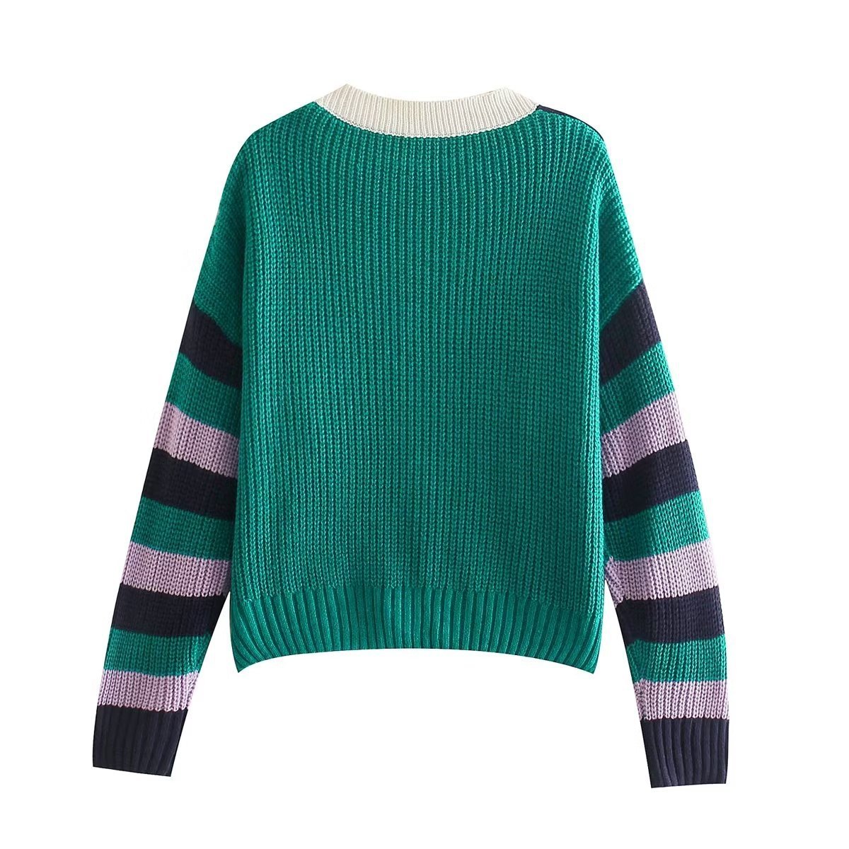 Purple Color Block Cardigan