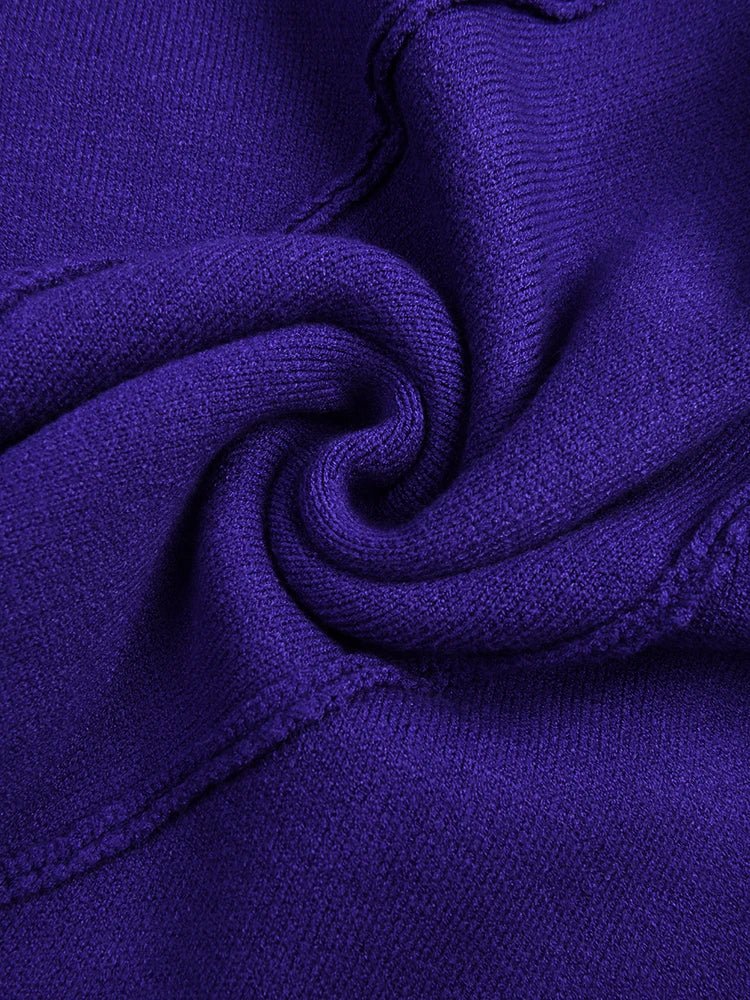 Purple Turtleneck Loose Knit Sweater