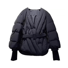 Quilted Belted Short Puffer Jacket