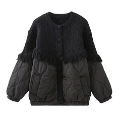 Quilted Fringe Thick Jacket