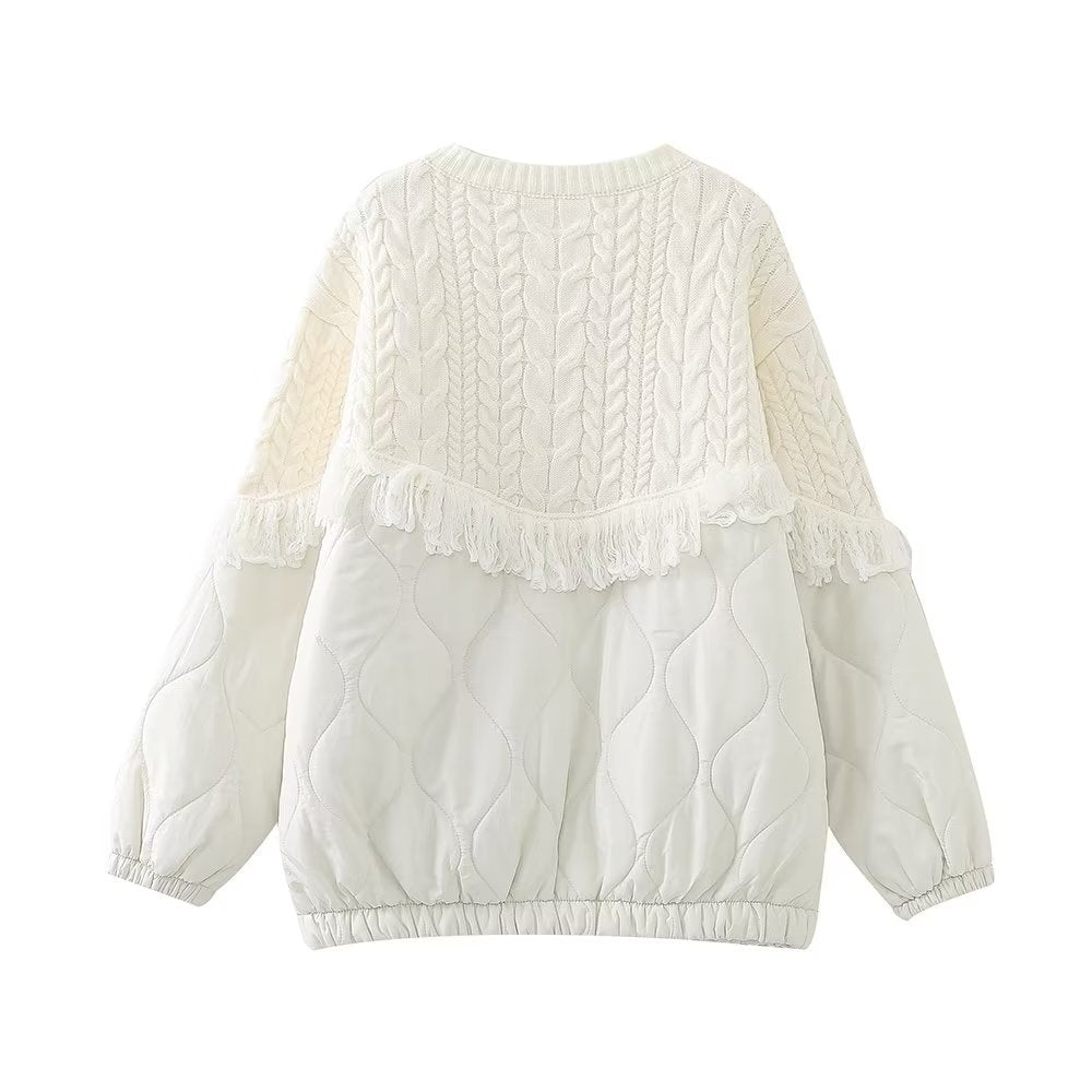 Quilted Fringe Thick Jacket