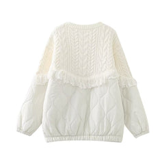 Quilted Fringe Thick Jacket