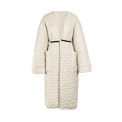 Quilted Lace-Up Padded Thick Coat