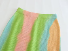 Rainbow Drip Knit Skirt