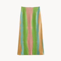 Rainbow Drip Knit Skirt