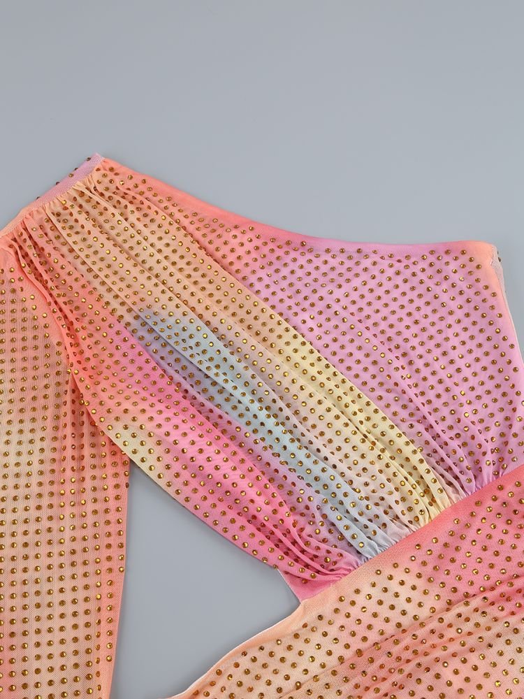 Rainbow One Shoulder Dress - @theestylishp