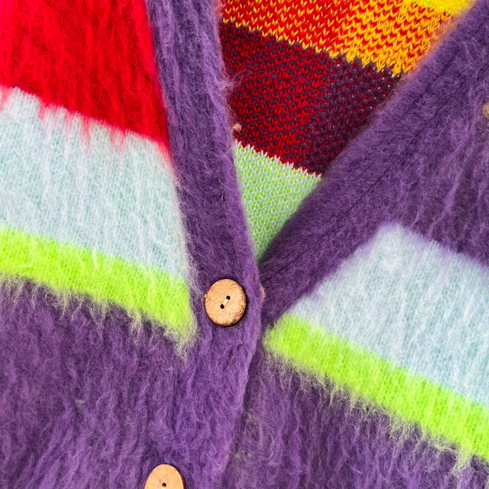 Rainbow Stripes Knit Sweater + Skirt Set
