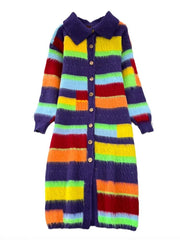 Rainbow Stripes Long Knitted Dress