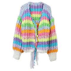 Rainbow Stripes Tassels Knit Sweater