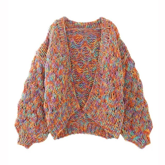 Rainbow Wool Knit Cardigan