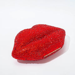 Red Lip Rhinestone Handbag