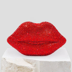 Red Lip Rhinestone Handbag