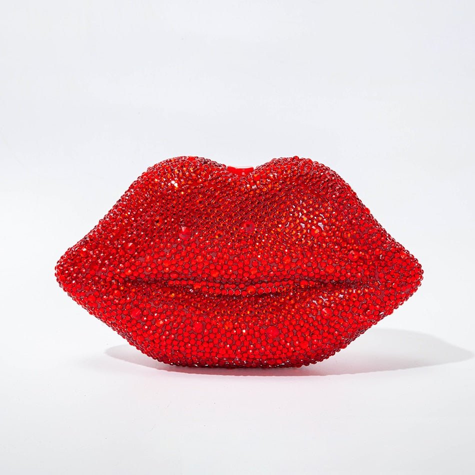 Red Lip Rhinestone Handbag