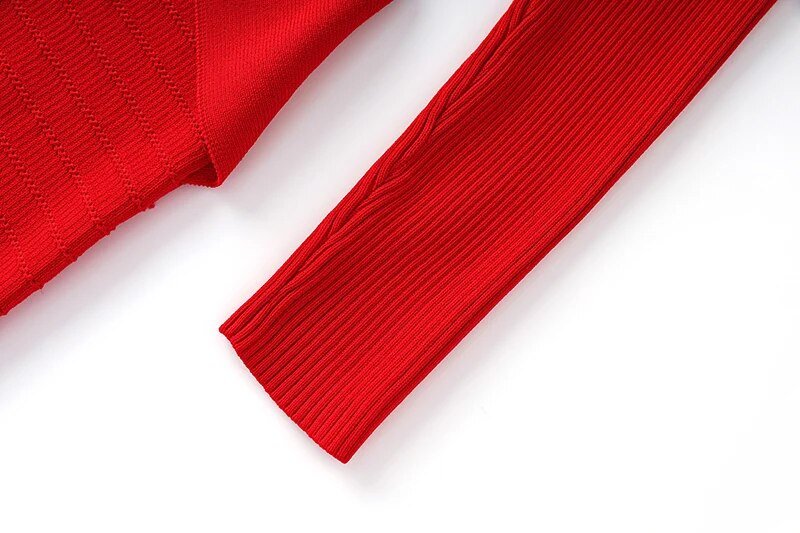 Red Wrapped Waist Bodycon Dress
