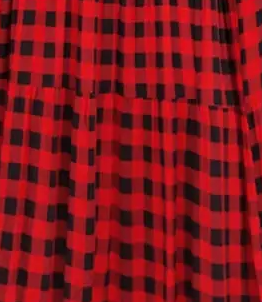 Plaid Pleated Maxi Dress