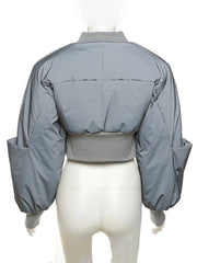 Reflective Puffer Cropped Padded Jacket - Final Sale