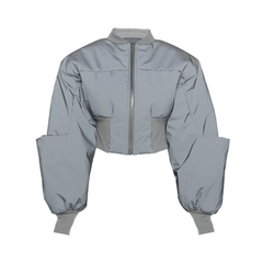 Reflective Puffer Cropped Padded Jacket