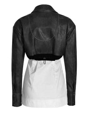 Removable Bottom Shirt Cropped Jacket